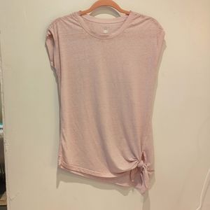 Gaiam yoga asymmetrical sheer tissue tie top, xs, oversized